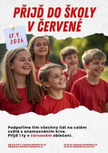 HEMOJUNIOR &bull; Světový den hemofilie letáčky a seznam nasvěcovaných budov v ČR