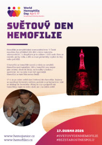 HEMOJUNIOR &bull; Světový den hemofilie letáčky a seznam nasvěcovaných budov v ČR